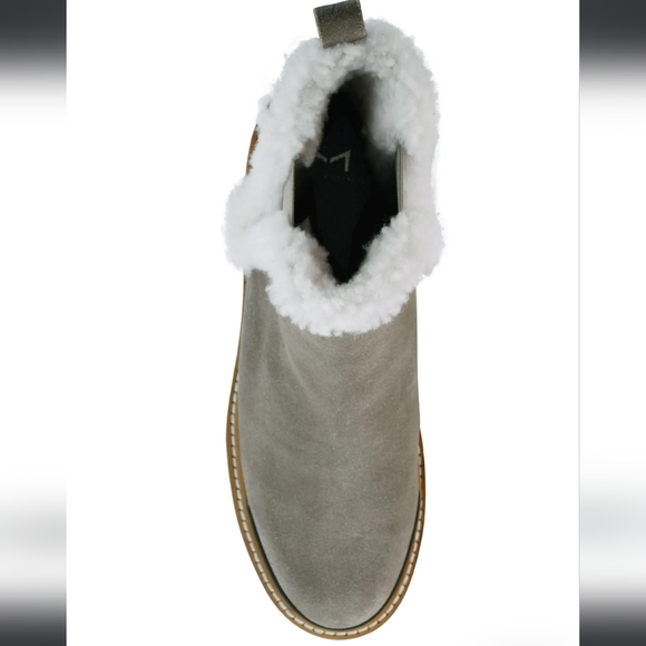 Marc Fisher Iggie Lug Sole Chelsea Cloud Shearling Sherpa Suede Boot #456 - Picture 3 of 5